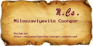 Miloszavlyevits Csongor névjegykártya