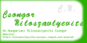 csongor miloszavlyevits business card